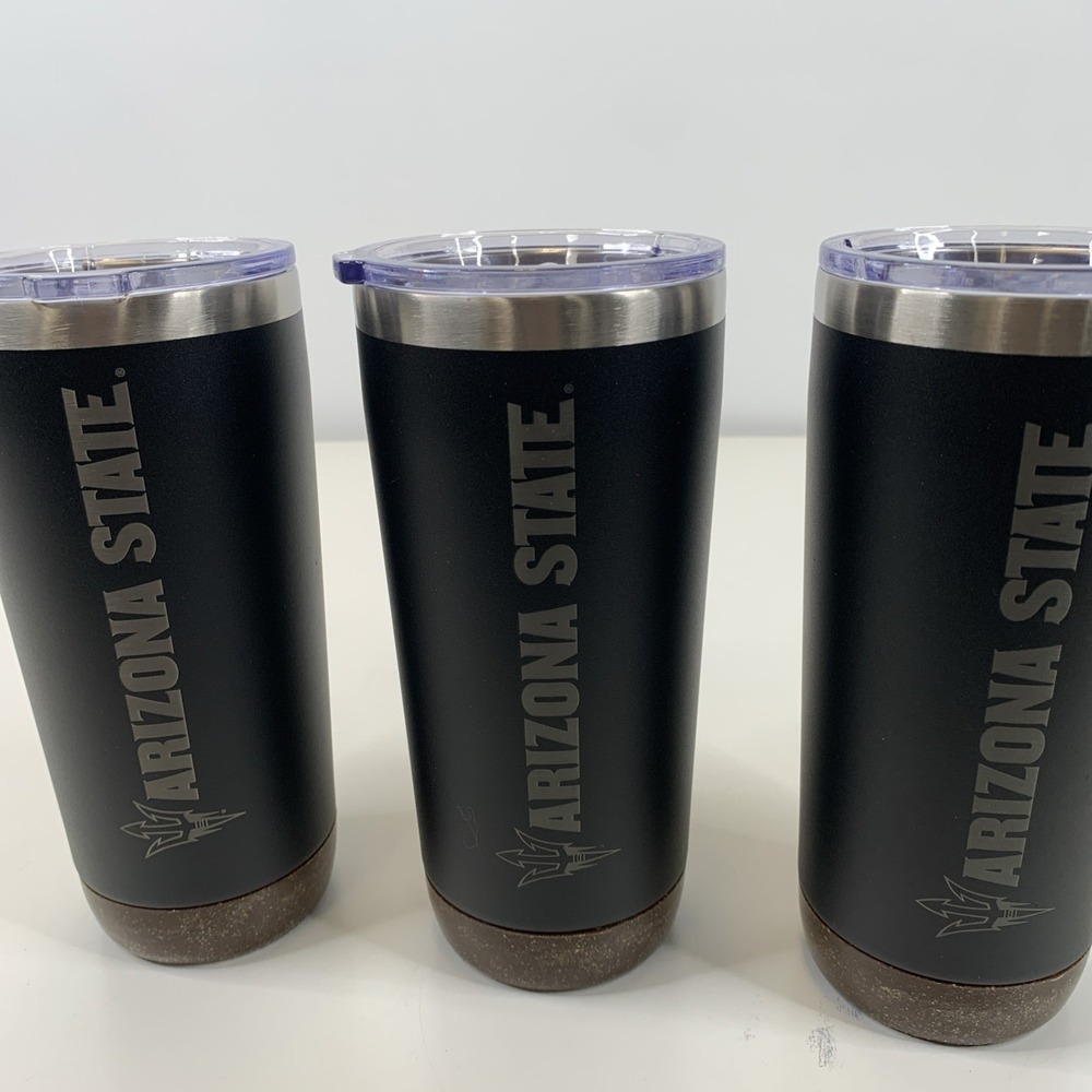 ARIZONA STATE 3 PACK DOUBLE WALL INSULATED STAINLESS STEEL 20 OUNCE TUMBLERS